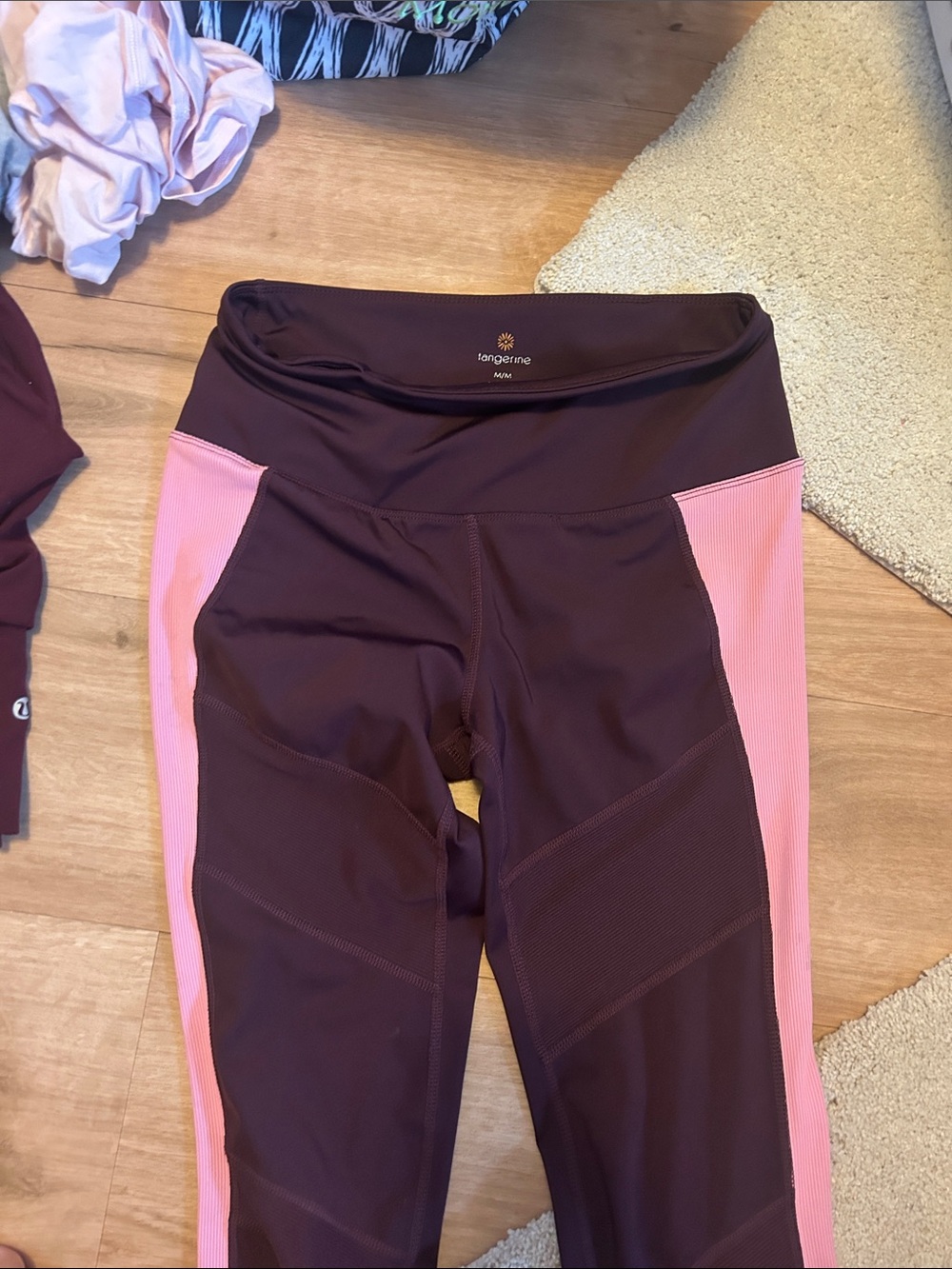 Tangerine Plum & Pink Colorblock High-Waist Leggings